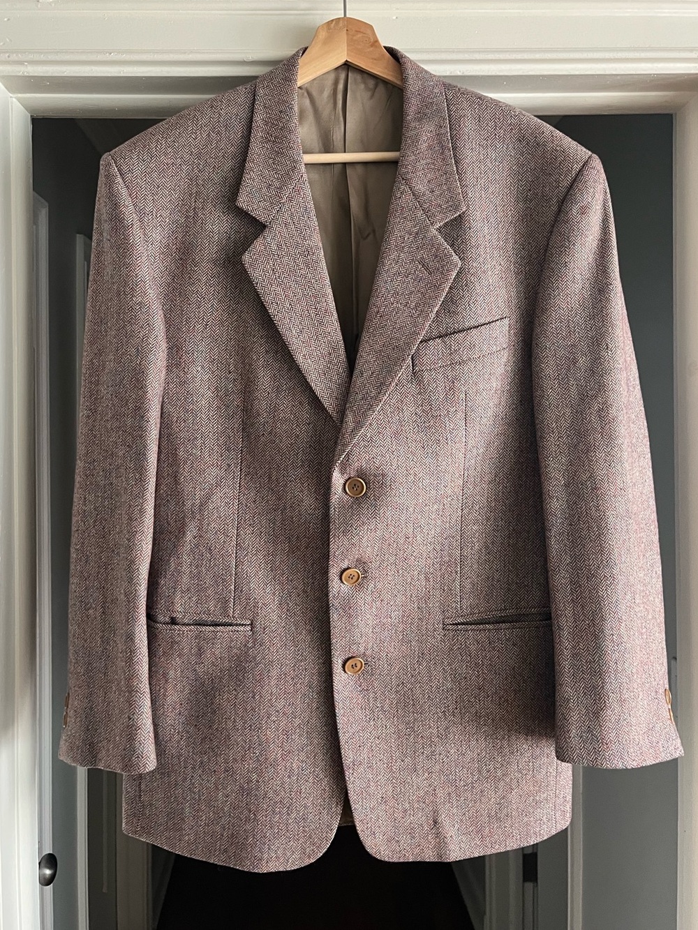 Missoni Tweed-Style Herringbone Brown & Subtle Red Men's Sport Coat